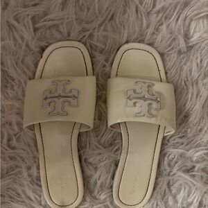 Tory Burch Women's Ivory Slide Sandals